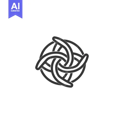 Aset desain premium: Abstract Geometric Design with Intertwined Curved Lines