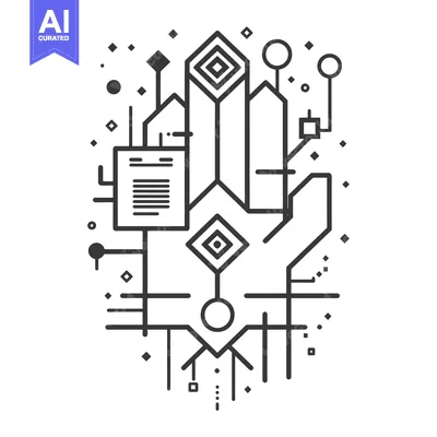 Aset premium populer: Abstract Geometric Design with Lines, Circles, and Squares