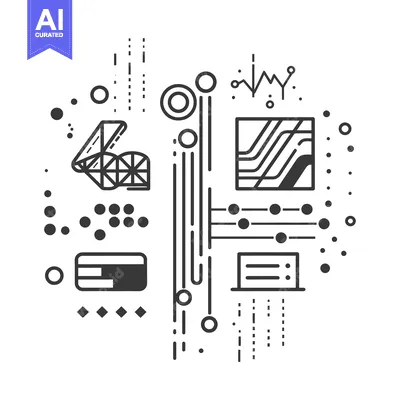 Aset premium populer: Abstract Geometric Design with Lines, Circles, and Squares