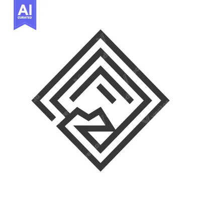 Aset premium populer: Abstract Geometric Design with Mountains Inside a Square Frame