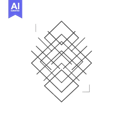 Aset premium populer: Abstract geometric design with overlapping squares and lines