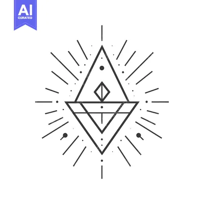 Premium design asset: Abstract Geometric Design with Triangles and Rays