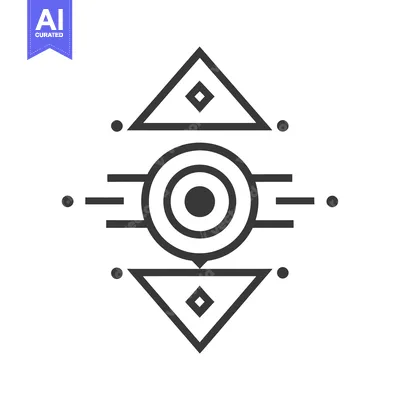 Premium design asset: Abstract Geometric Design with Triangles, Circles, and Dots