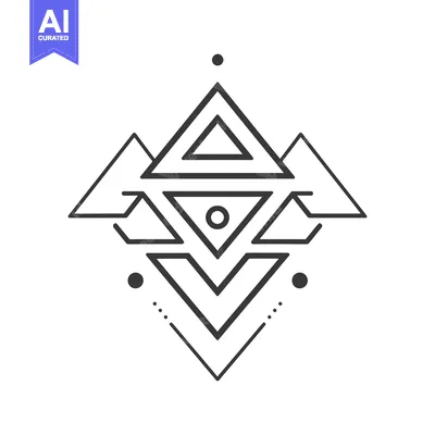Aset premium populer: Abstract geometric design with triangles, circles, and dots