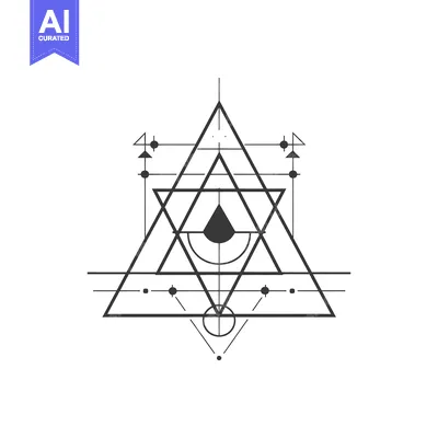 Popular premium asset: Abstract Geometric Design with Triangles, Circles, and Dots