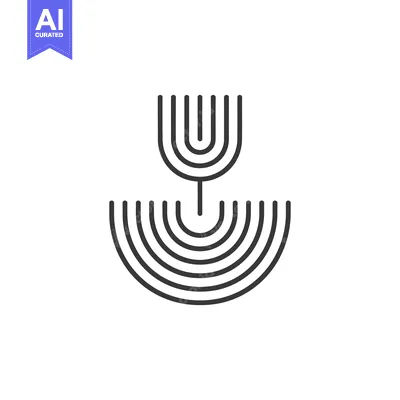 Aset desain premium: Abstract Geometric Design with Vertical and Curved Lines