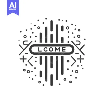 Aset desain premium: Abstract Geometric Design with "Welcome" Text