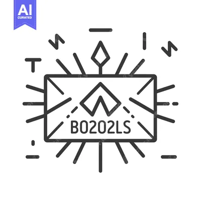 Aset desain premium: Abstract geometric envelope with radiating lines and code