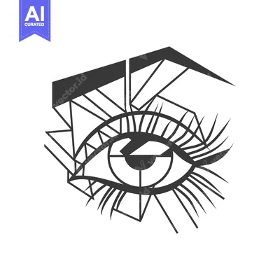 Aset premium populer: Abstract Geometric Eye with Eyelashes