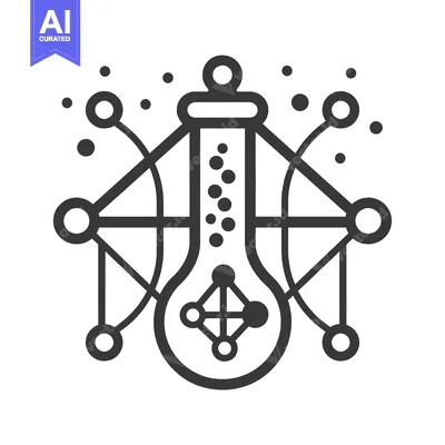 Aset premium populer: Abstract Geometric Flask with Connected Circles