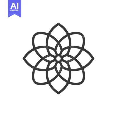 Aset desain premium: Abstract Geometric Flower with Intertwined Petals