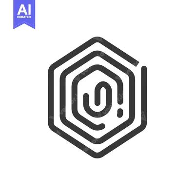 Abstract Geometric Hexagon with Inner Curved Lines