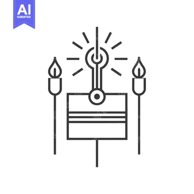 Aset desain premium: Abstract Geometric Illustration with Two Candles and a Central Light S