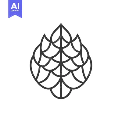 Aset premium populer: Abstract Geometric Leaf with Scalloped Design