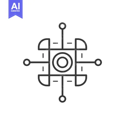 Aset desain premium: Abstract geometric line art design with a central circle