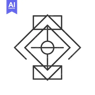 Aset desain premium: Abstract Geometric Line Art Design with a Circle in the Center
