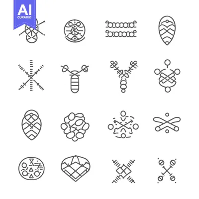 Premium design asset: Abstract Geometric Line Art Icon Set