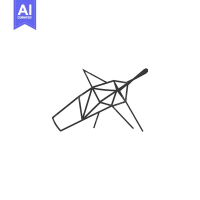 Aset desain premium: Abstract Geometric Line Art of a Bird in Flight