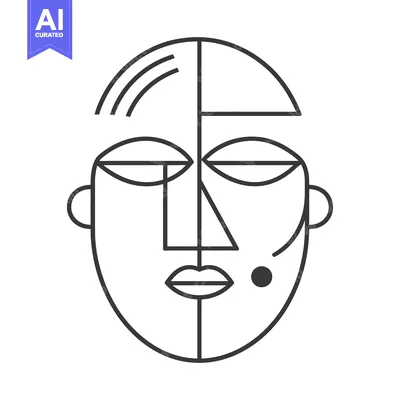 Aset premium populer: Abstract Geometric Line Art Portrait of a Face