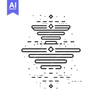 Premium design asset: Abstract geometric line art with diamond shapes and dots