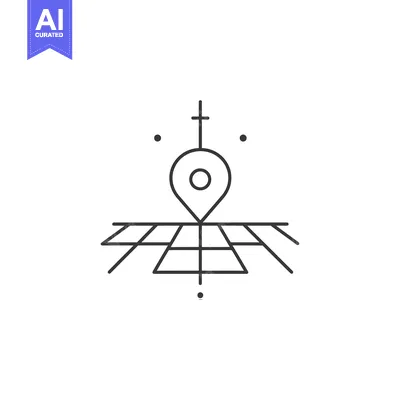 Popular premium asset: Abstract Geometric Location Pin Symbol with Grid