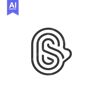 Aset desain premium: Abstract Geometric Logo Design with Intertwined Lines Forming a Letter