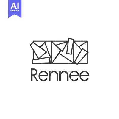 Aset premium populer: Abstract Geometric Logo Design with "Rennee" Text