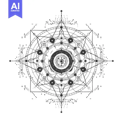 Popular premium asset: Abstract Geometric Mandala with Central Eye and Surrounding Patterns