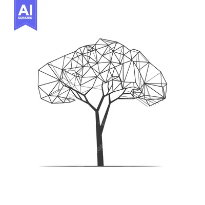 Aset premium populer: Abstract Geometric Outline of a Tree