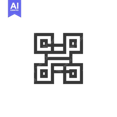 Premium design asset: Abstract Geometric Pattern Composed of Interlocking Squares