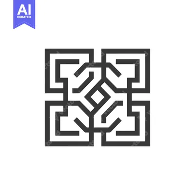 Aset desain premium: Abstract Geometric Pattern Composed of Interlocking Squares