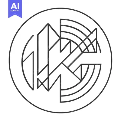 Premium design asset: Abstract geometric pattern inside a circle