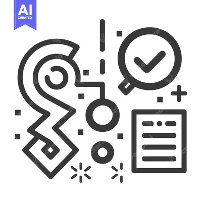 Aset premium populer: Abstract Geometric Pattern with Checkmark, Document, and Circular Elem