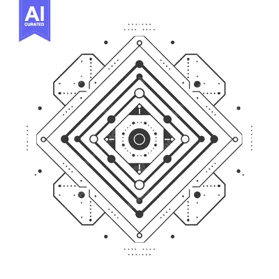 Aset premium populer: Abstract Geometric Pattern with Circles and Lines