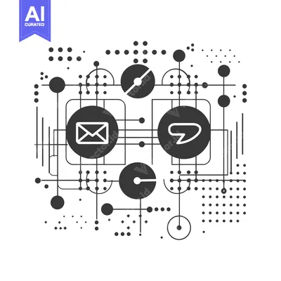 Aset premium populer: Abstract Geometric Pattern with Communication Symbols