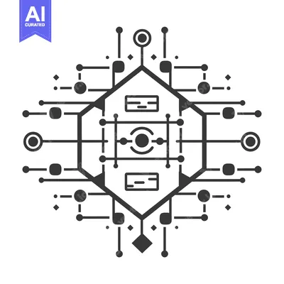Aset premium populer: Abstract Geometric Pattern with Hexagon and Connected Lines