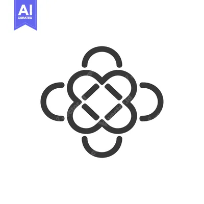 Aset desain premium: Abstract Geometric Pattern with Interconnected Loops