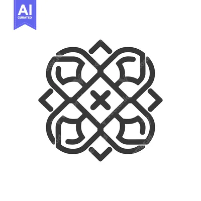 Premium design asset: Abstract Geometric Pattern with Interlocking Lines and Shapes