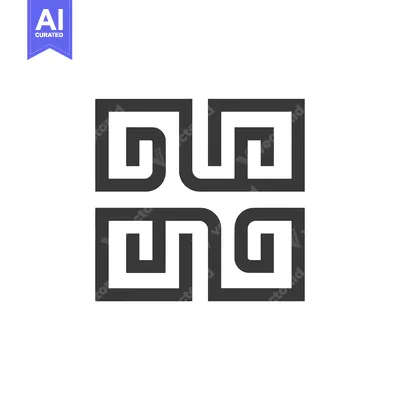 Premium design asset: Abstract Geometric Pattern with Interlocking Squares and Lines