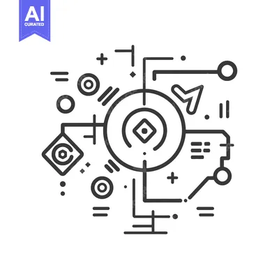 Aset premium populer: Abstract Geometric Pattern with Lines, Circles, and Squares