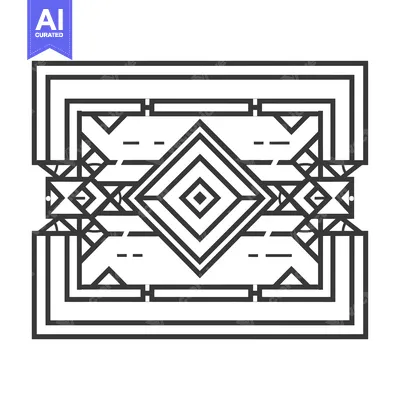 Premium design asset: Abstract geometric pattern with squares and triangles in black and whi