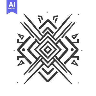 Premium design asset: Abstract Geometric Pattern with Squares, Triangles, and Lines