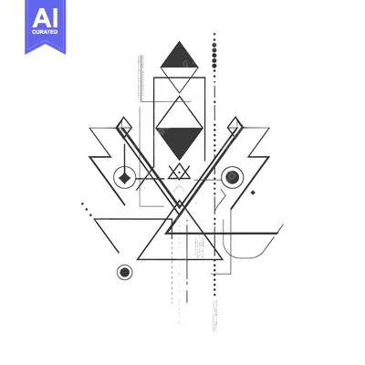 Aset premium populer: Abstract Geometric Pattern with Triangles, Lines, and Dots