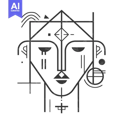 Popular premium asset: Abstract Geometric Portrait with Symmetrical Lines and Shapes