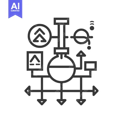 Aset desain premium: Abstract Geometric Representation with Arrows and a Round Vessel