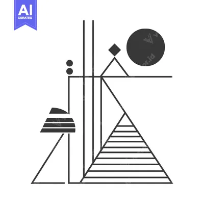 Aset premium populer: Abstract Geometric Shapes with Lines and Circles