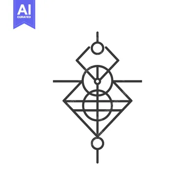 Premium design asset: Abstract Geometric Shape with Circles and Lines