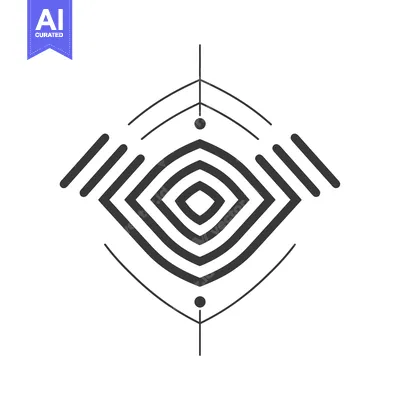 Abstract geometric shape with concentric squares and lines