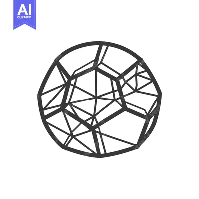 Aset desain premium: Abstract Geometric Shape with Intersecting Lines