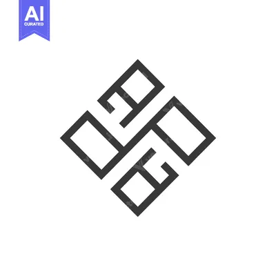 Aset premium populer: Abstract geometric shape with overlapping squares
